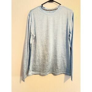 Swiss Alps Men's Medium Long-Sleeve Pullover Shirt Sun Protection Blue